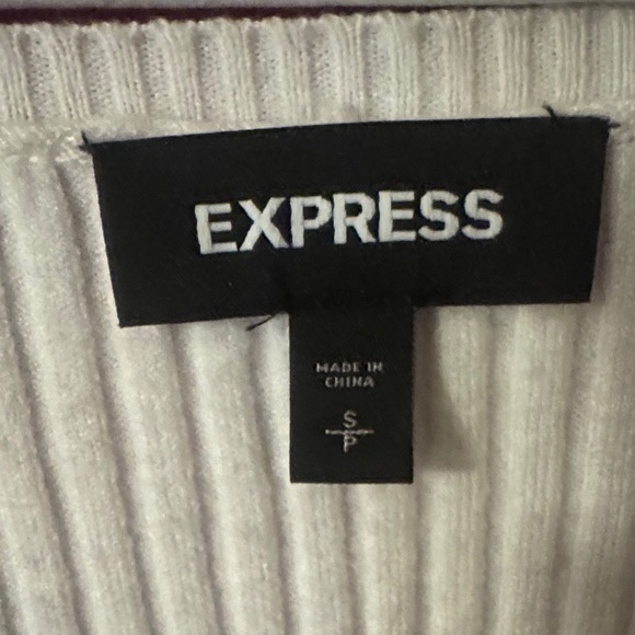 Express Off-White Ribbed Sweater - Picture 2 of 3